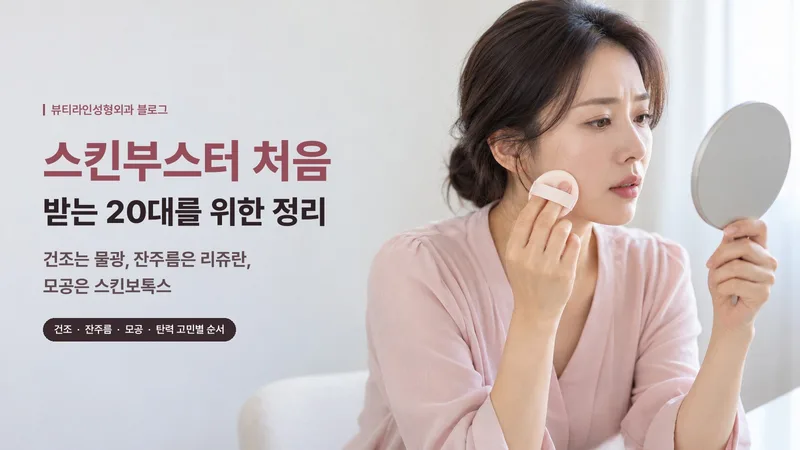 스킨부스터 처음 받는 20대를 위한 정리: 건조는 물광, 잔주름은 리쥬란, 모공은 스킨보톡스