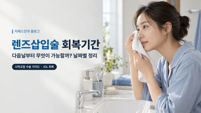 렌즈삽입술 회복기간, 다음날부터 무엇이 가능할까? 날짜별 정리
