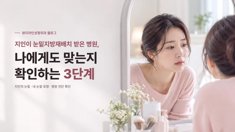 지인이 눈밑지방재배치 받은 병원, 나에게도 맞는지 확인하는 3단계