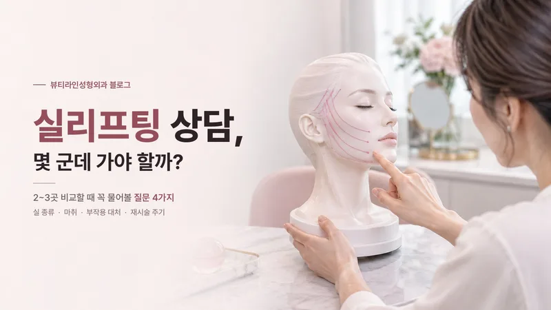 실리프팅 상담, 몇 군데 가야 할까? 2~3곳 비교할 때 꼭 물어볼 질문 4가지