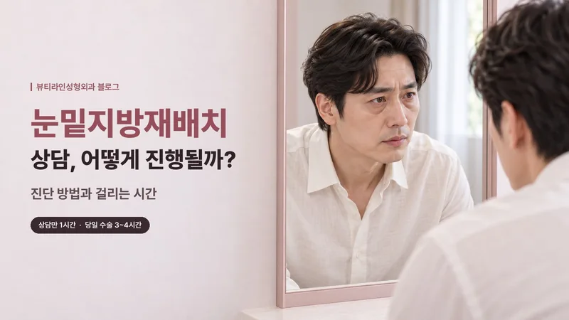 눈밑지방재배치 상담 어떻게 진행될까? 진단 방법과 걸리는 시간, 상담만 1시간·당일 수술 3~4시간