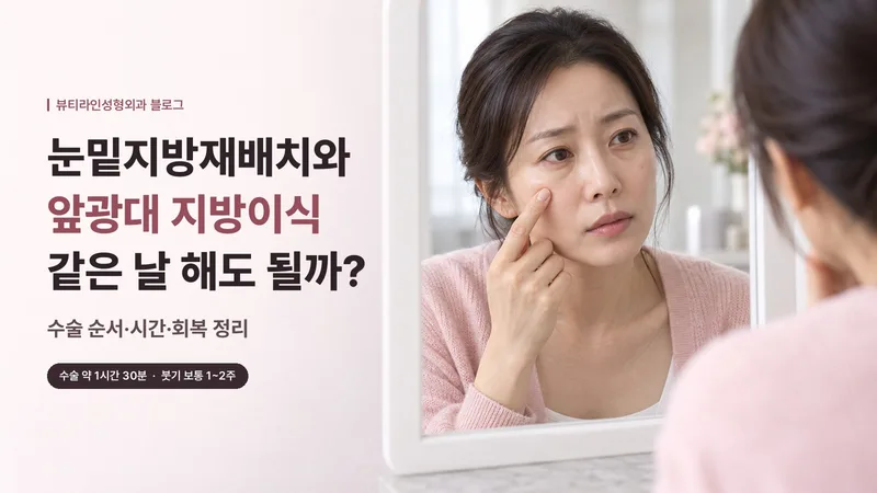 눈밑지방재배치와 앞광대 지방이식 같은 날 해도 될까? 수술 순서·시간·회복 정리