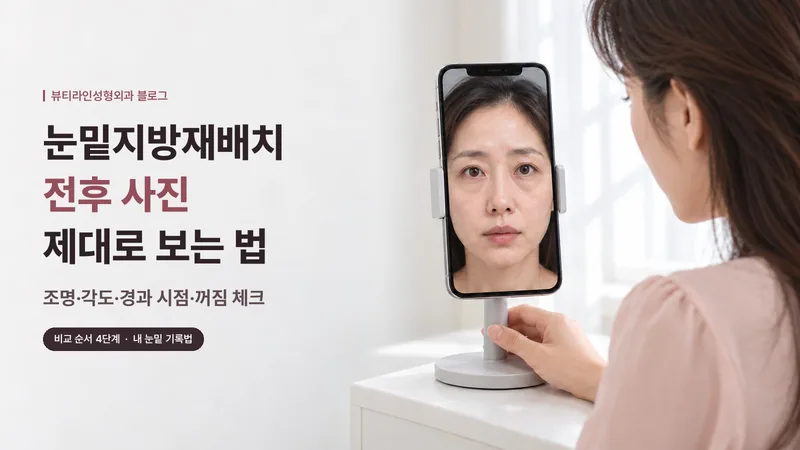 눈밑지방재배치 전후 사진 제대로 보는 법: 조명·각도·경과 시점·꺼짐 체크
